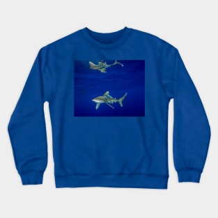 Cruising Oceanic White Tip And Surface Reflection Crewneck Sweatshirt